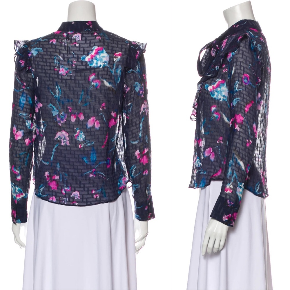 TANYA TAYLOR Silk Floral Print Blouse - Picture 15 of 15